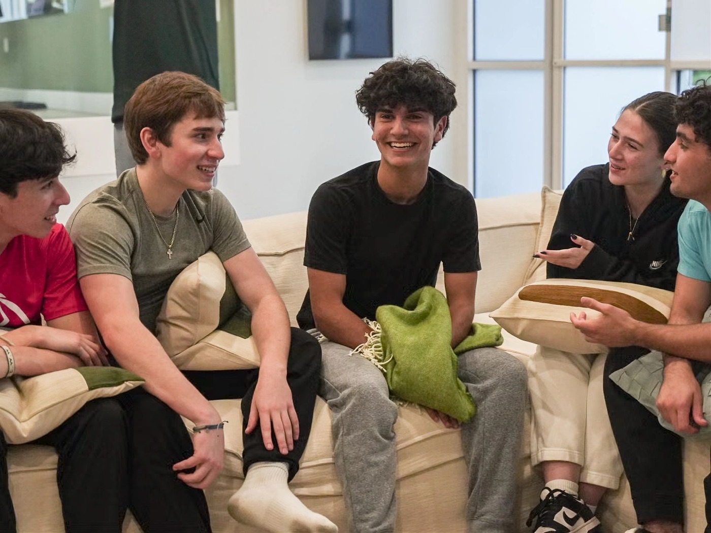 Teens talking in a Connect group discussion circle